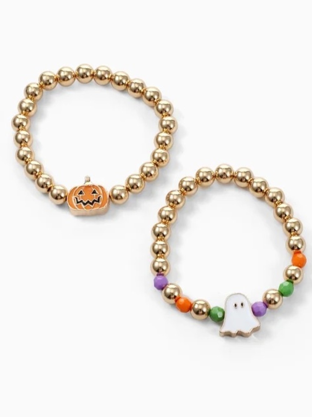 Way to Celebrate Charm Halloween Glow in The Dark Stretch Bracelet Set, 2 Pieces